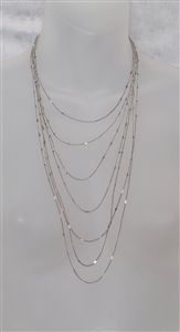 preowned women jewelry vintage multi layer silver tone necklace with shimmering chain links