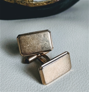 Krementz blank gold tone cufflinks cabochon end