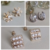 Enamel gold and beads elegant stud earrings set in various design costume jewelry