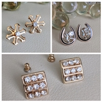 Enamel gold and beads elegant stud earrings set in various design costume jewelry