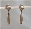 vintage monet satin gold tone teardrop clip on earrings
