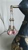 vintage chinese character porcelain dangle earrings gold tone