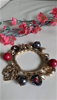 vintage charm bracelet boho gold stretch hearts doves full of love jewelry accessories
