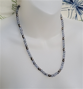 Multi color women necklace glass beads adjustable length vintage jewelry