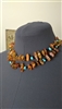 Shabby Chic Baltic Amber Turquoise stones necklace