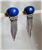 preowned vintage jh southwestern sterling silver earrings with blue stone cabochons and waterfall fringe design