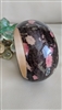 preowned vintage 1990s charcoal floral decoupage wooden bangle bracelet