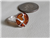 1990s Polish Baltic Amber Sterling Silver Double Heart Ring sz 6.5 jewelry