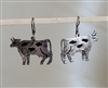preowned vintage mexican sterling silver cow dangle earrings with V-94 hallmark