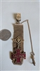 Antique HF Barrows gold filled Masonic watch fob with red enamel cross from Valley of Salina Kansas