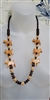 Retro style wooden dogs and beads accents Folk Art necklaces in brown color shades