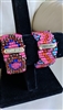 Hollister woven seed bead stretch bracelets in pink blue and gold patterns