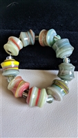 vintage murano style wedding cake bead bracelet multi colored lampwork glass jewelry women accessories