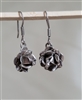 pair of preowned vintage taxco mexico 925 sterling silver 3d rose blossom dangle earrings with artisan hallmark