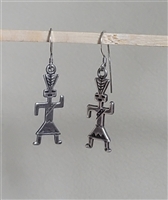 preowned vintage sterling silver artisan tribal figure dangle earrings