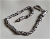 preowned vintage sterling silver byzantine link charm bracelet with s hook clasp