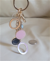 New old stock Coach gold tone multicolor enamel circle cluster bag charm