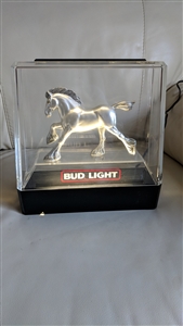 Vintage 1982 Bud Light Silver Clydesdale Horse Electric Accent Lamp for home bar or man cave