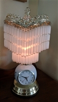 Boudoir style unusual table accent lamp with clock