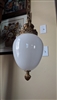 Early 1900s Victorian Milk Glass Pendant Ceiling Lamp 32" Drop
