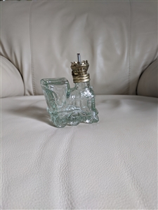 vintage oil lamp locomotive train miniature clear glass preowned