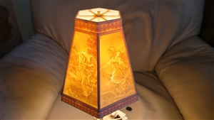 vintage lampshade 1980s hexagonal resin lithophane angels and fairies preowned decor