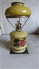 Vintage Geo Z Lefton Porcelain Hurricane Oil Lamp - Hand Painted Floral