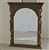 Large Solid Oak Ornate Foyer Mirror Victorian Swirl Arch Top 48"
