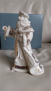 Vintage 1998 Lenox China Jewels Victorian Santa ivory porcelain figurine with gold accents and star