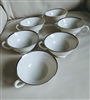 Lenox Montclair 1990s ivory china pedestal footed teacups white with gold trim design