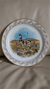 Lenox Nature's Nursery llama porcelain plate signed by Lynn Chase with gold trim