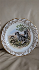 Lenox Nature's Nursery snow leopard collector plate signed by Lynn Chase with gold rim