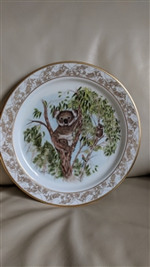 Lenox Nature's Nursery collectible porcelain plate with koalas in trees signed by Lynn Chase