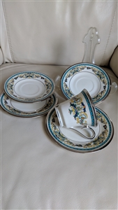Fair Lady Lenox porcelain teacup saucers plates elegant geometric colorful pattern