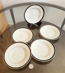 Lenox Black Royale porcelain saucers set of 5 table setting vintage porcelain display