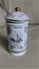Carousel Giftware vintage porcelain by Lenox, NUTMEG spice jar. 1993, kitchen storage and table setting decor.