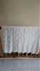Vintage crochet bedspread throw in off white color, cotton crochet pattern in elegant design collectible textile and home decor