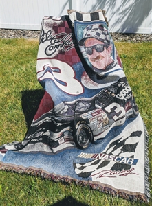 Dale Earnhardt Sr 3 Racing Legend large woven cotton throw blanket NASCAR 71 by 53 inches
