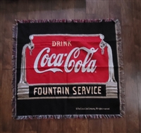 Coca-Cola fountain service tapestry blanket home decor 1990s