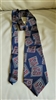 oscar de la renta couture silk necktie geometric navy blue burgundy vintage