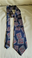 oscar de la renta couture silk necktie geometric navy blue burgundy vintage