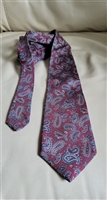 Neil Martin men neck tie paisley pattern in blue red and white colors