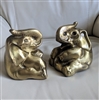vintage brass sitting elephant bookends