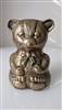 Satin brass color metal Bear money piggy bank preowned aged patina elegant home decor