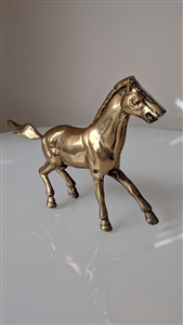 Brass galloping horse stallion art sculpture home decor elegant gift for any occasion