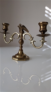 Two candle holder in brass finish and Eagle topper elegant vintage candleholder home decor festive gifts