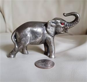 Silver tone metal beautiful elephant sculpture