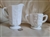 Westmoreland white milk glass creamer and double handled open sugar bowl in Paneled Grape pattern from the 1950s