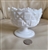 Vintage Westmoreland white milk glass jardiniere bowl with Old Quilt pattern on a round pedestal base