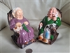 Vintage 1970s Ceramaster ceramic grandma and grandpa retirement piggy banks
